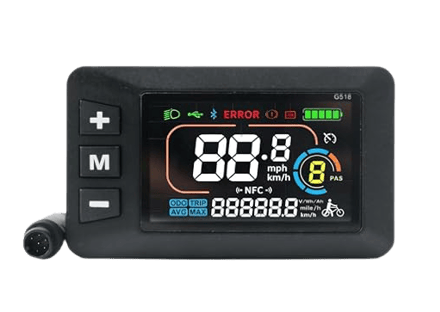 Shows Speed, Battery, and Ride Mode