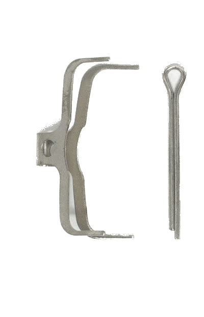 Spring clip and pin included.